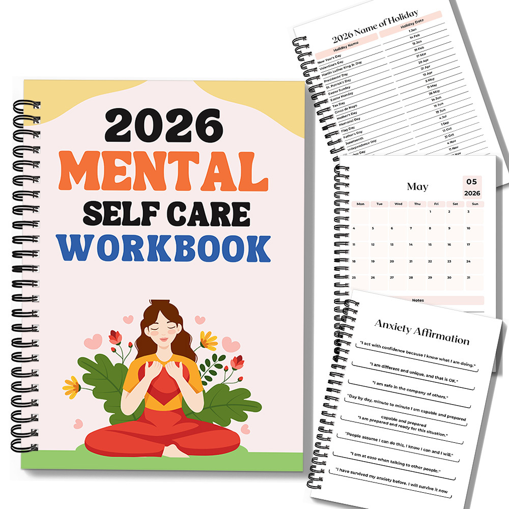 Health Wellness Yoga - 1PC 2026 Mindful Mental Self-Care Workbook: