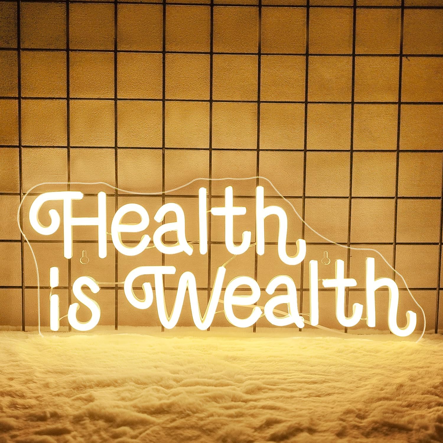 Health is Wealth Neon Sign USB - Health Wellness Yoga 评论和价格